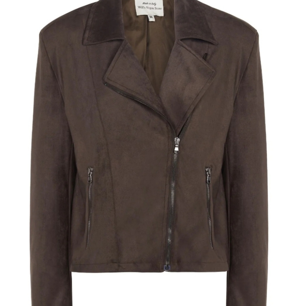 Vegan suede bomber jacket